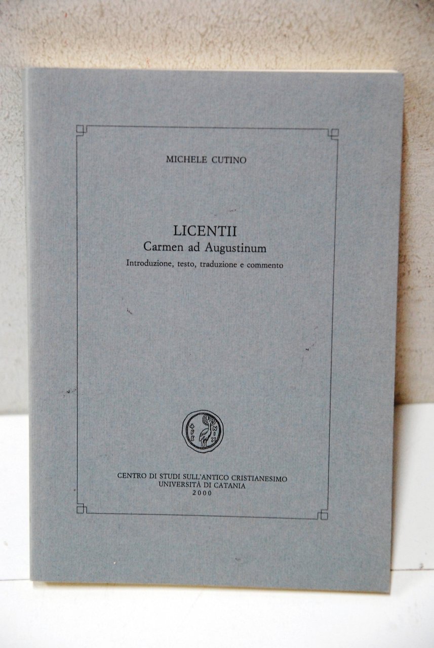 licentii licentius carmen ad augustinum NUOVO | Immagine principale