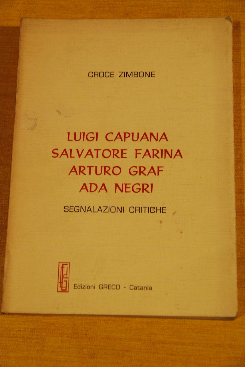 luigi capuana salvatore farina arturo graf ada negri