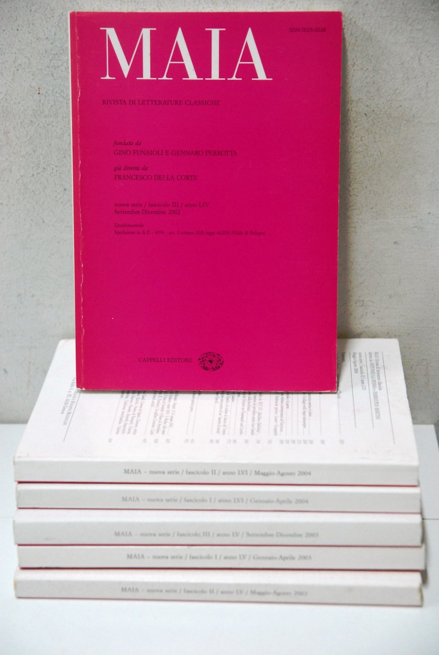 maia rivista di letterature classiche 6 voll. 2002 2003 2004 | Immagine principale