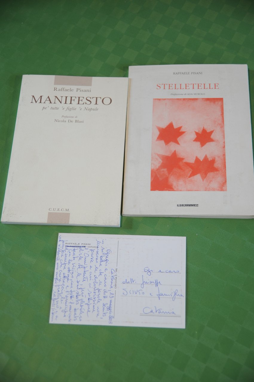 manifesto e stelletelle ambedue autografati CON CARTOLINA AUTOGRAFATA NUOVI