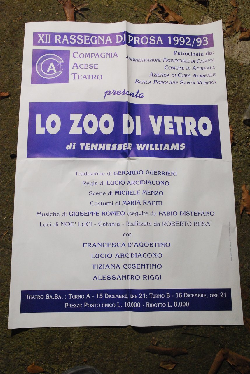 manifesto lo zoo di vetro