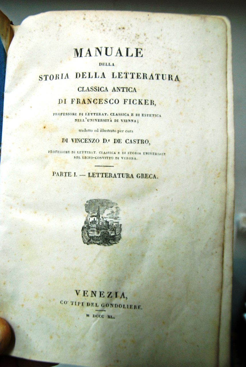 Manuale della storia della letteratura classica antica (letteratura greca) tradotto …