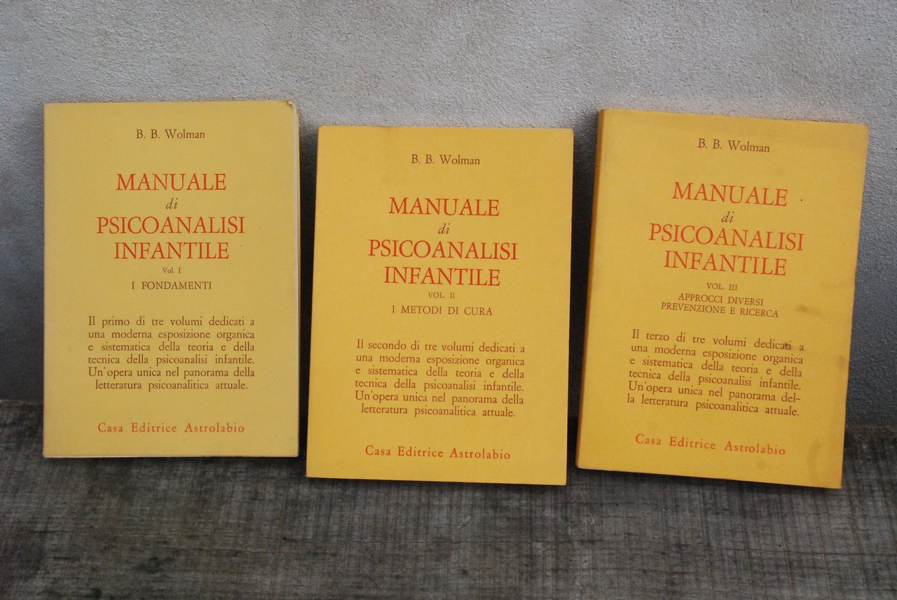 manuale di psicoanalisi psicanalisi infantile 3 voll. opera cpl. NUOVI