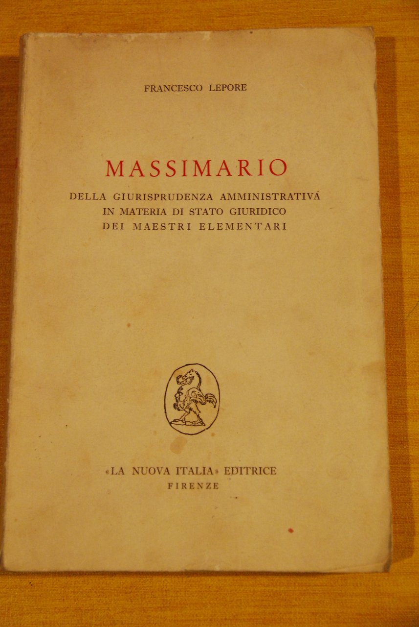 massimario della giurisprudenza amministrativa stato giuridico dei maestri elementari