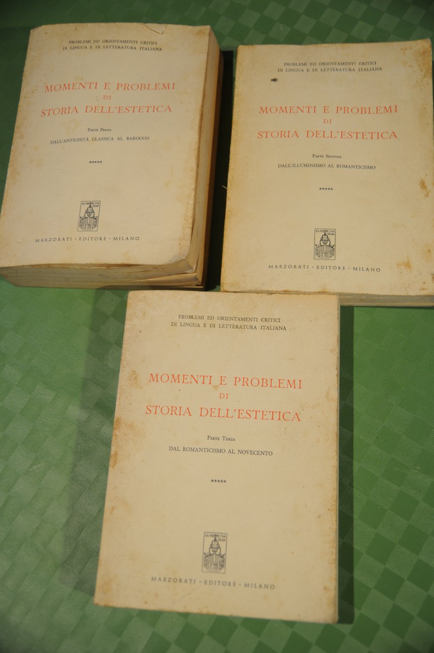 MOMENTI E PROBLEMI DI STORIA DELL'ESTETICA voll. 1,2,3 NUOVI