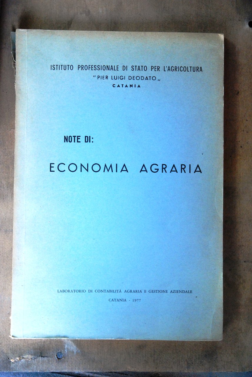 note di economia agraria