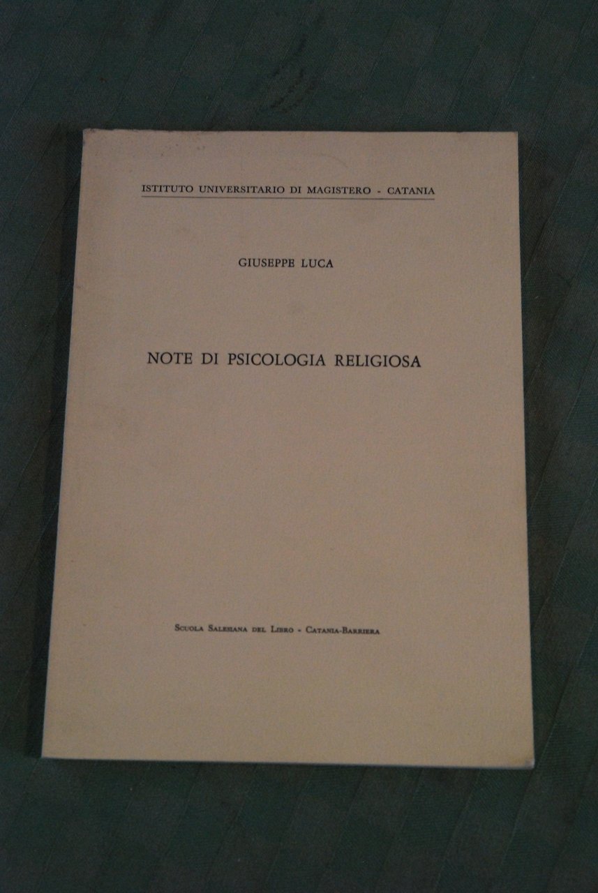 note di psicologia religiosa NUOVO