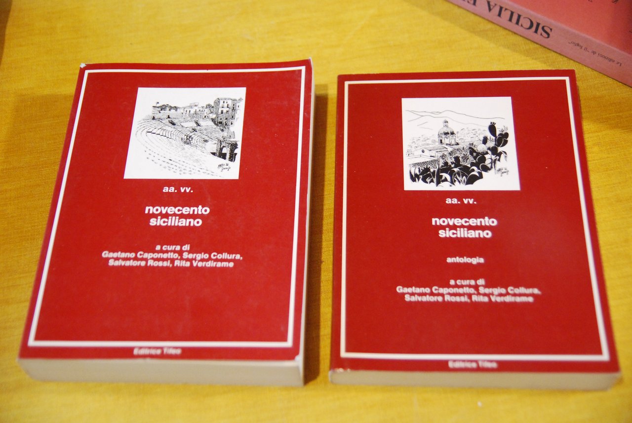novecento siciliano 2 voll. NUOVI autografato con dedica di rossi