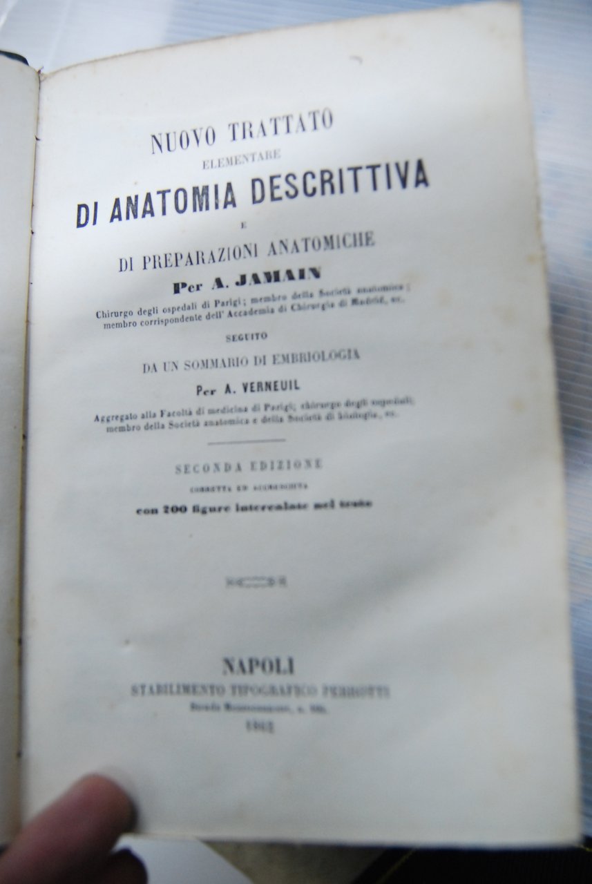 Nuovo trattato Elementare di Anatomia Descrittiva e di Preparazioni Anatomiche. …