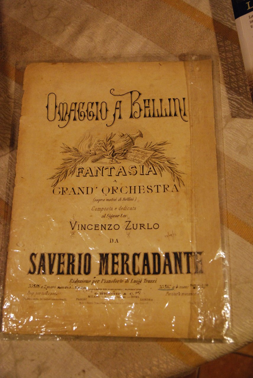 omaggio a bellini fantasia grand'orchestra composta e dedicata a cav. …