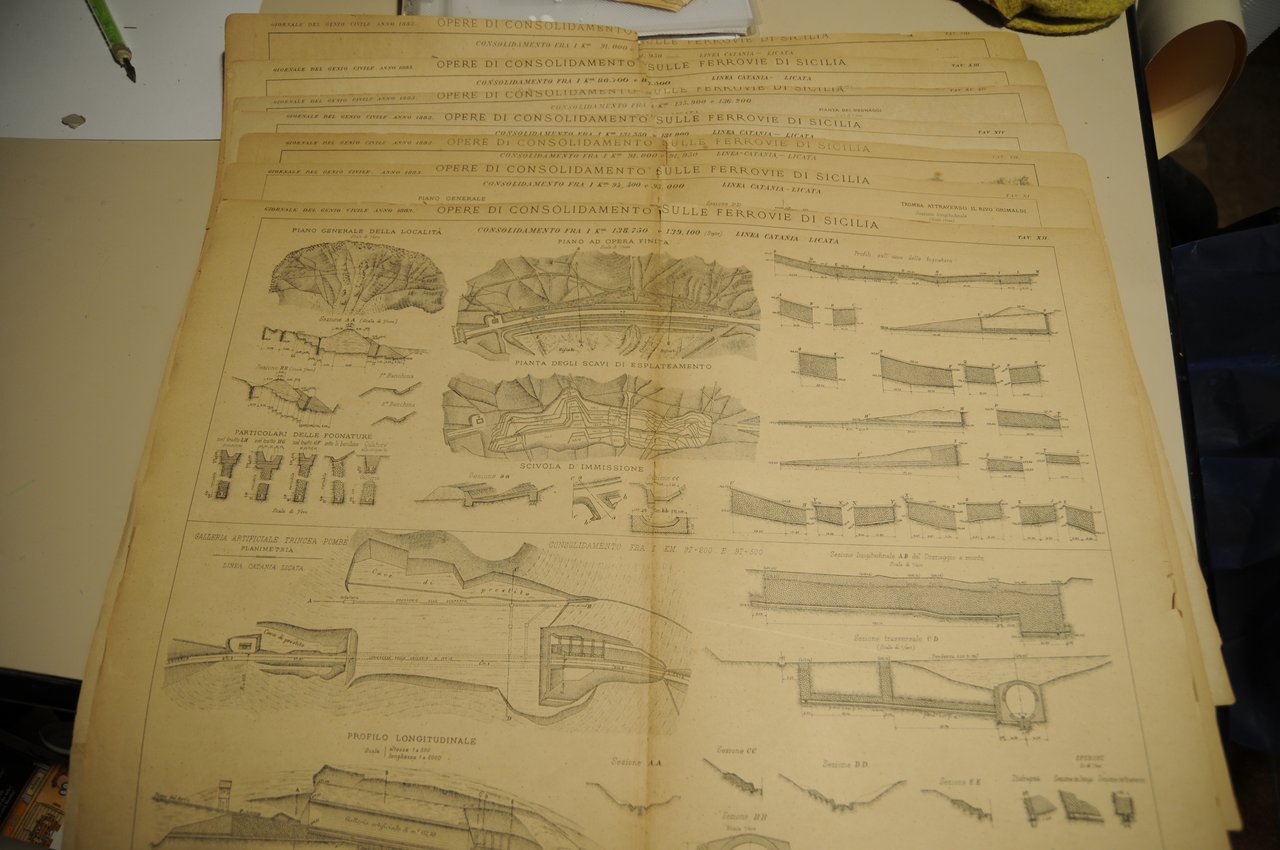 opere di consolidamento sulle ferrovie di sicilia tavole 7,8,11,12,13,14,15 linea …