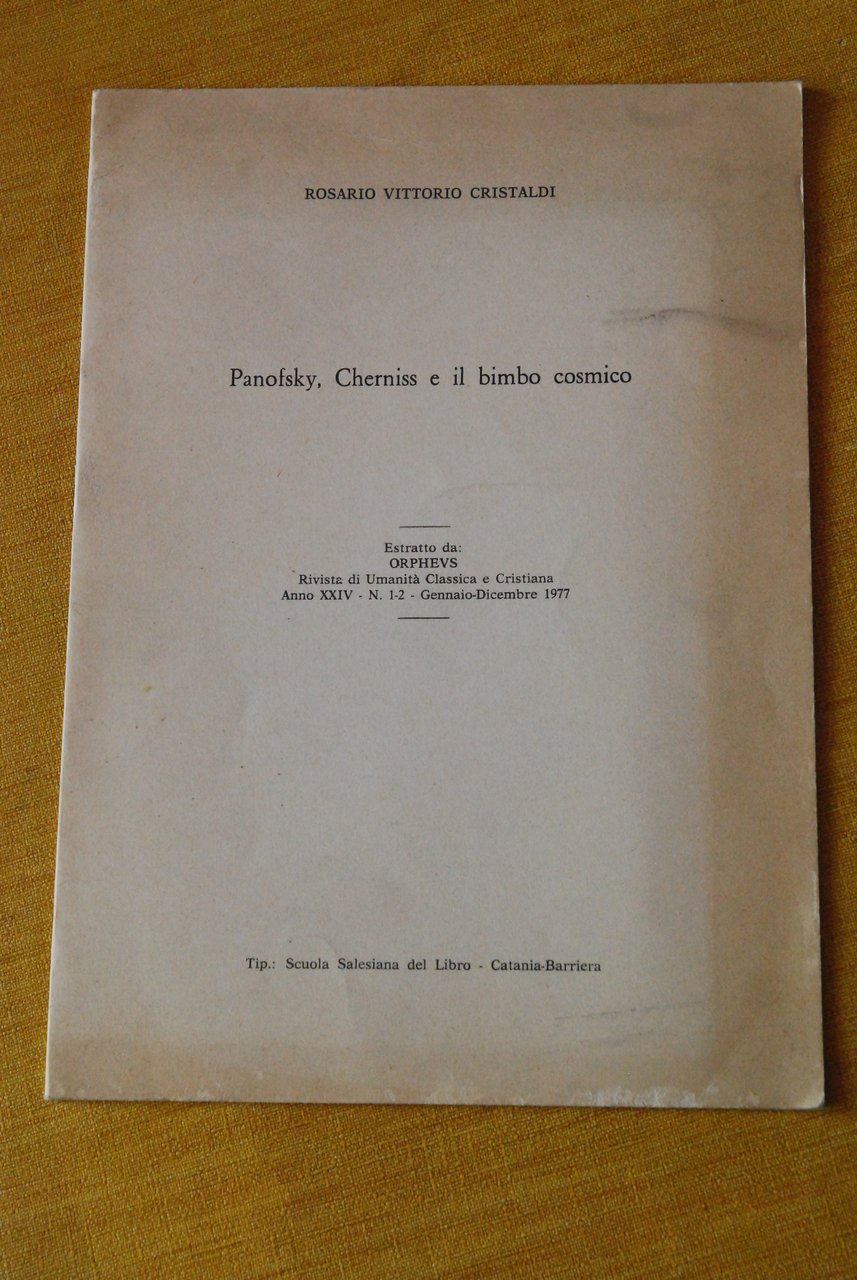 panofsky cherniss e il bimbo cosmico | Immagine principale