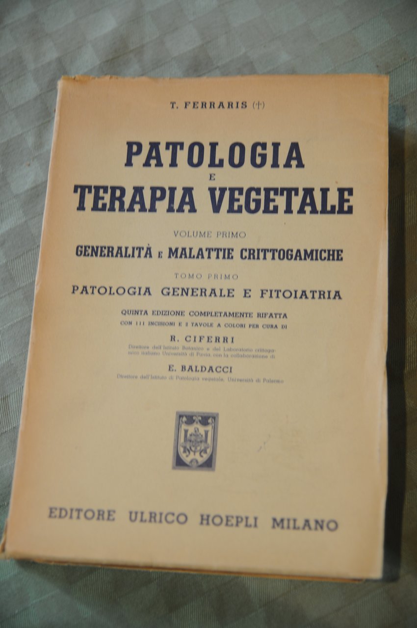 patologia e terapia vegetale vol. primo NUOVISSIMO