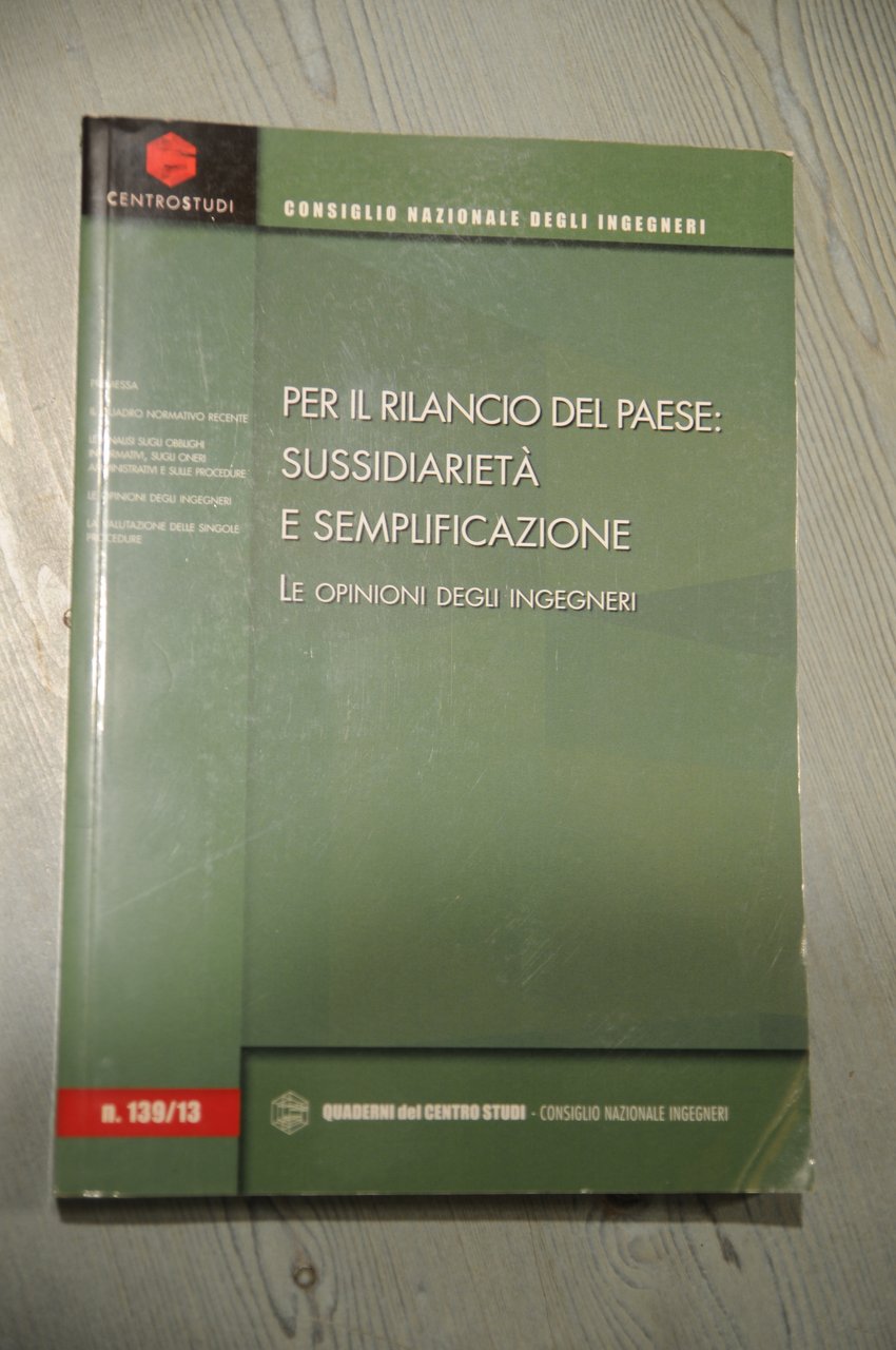 per il rilancio del paese sussidiarietà e semplificazione le opinioni … | Immagine principale