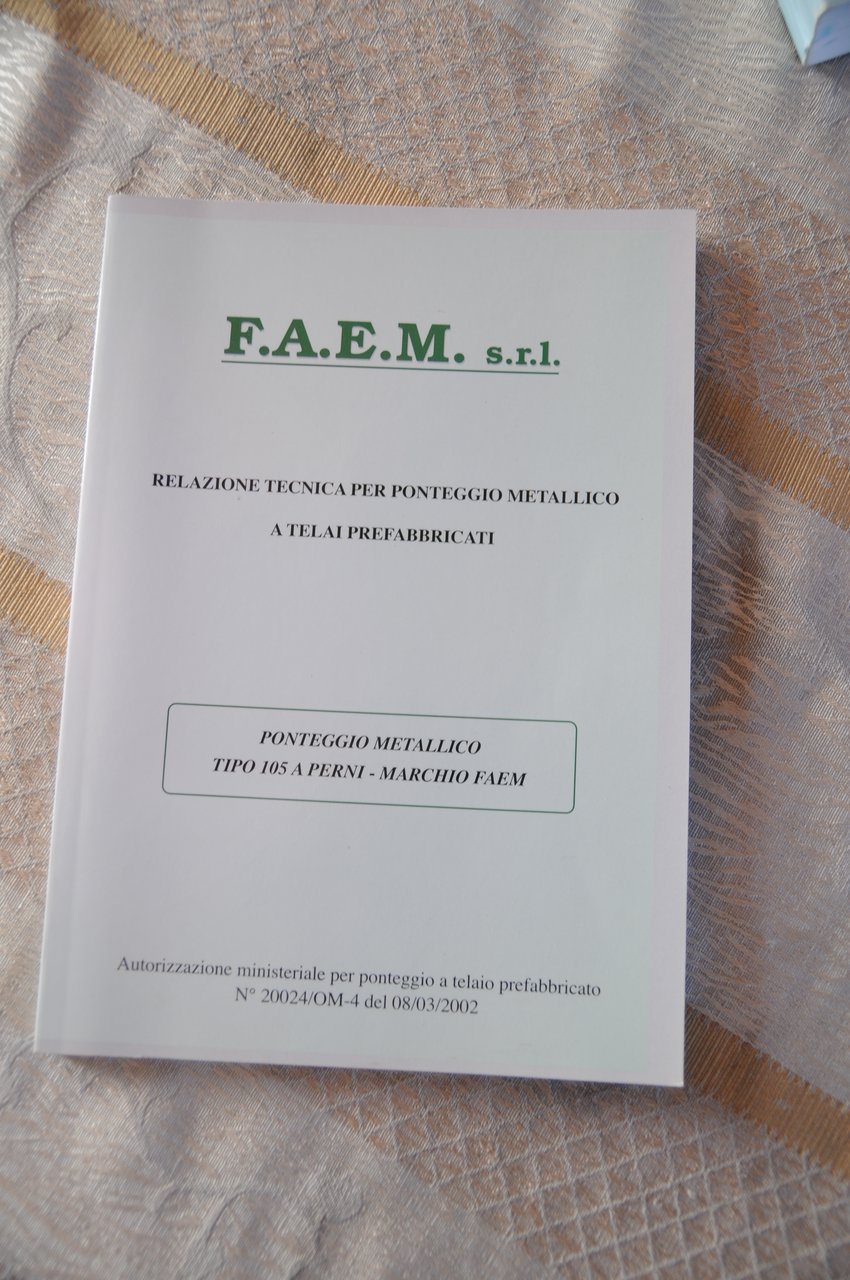 ponteggio metallico a telai prefabbricati tipo 105 a perni