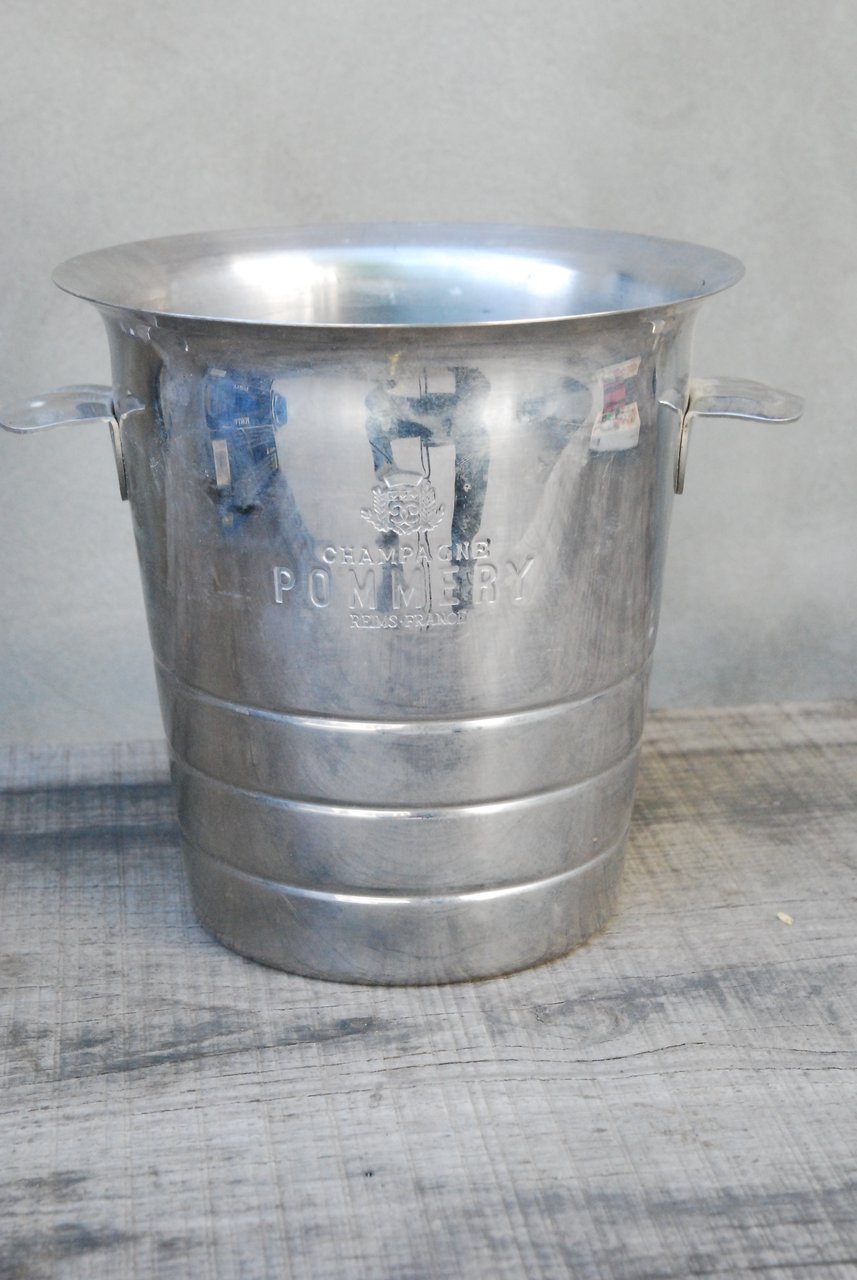 porta ghiaccio champagne pommery originale nuovo tutto in acciaio