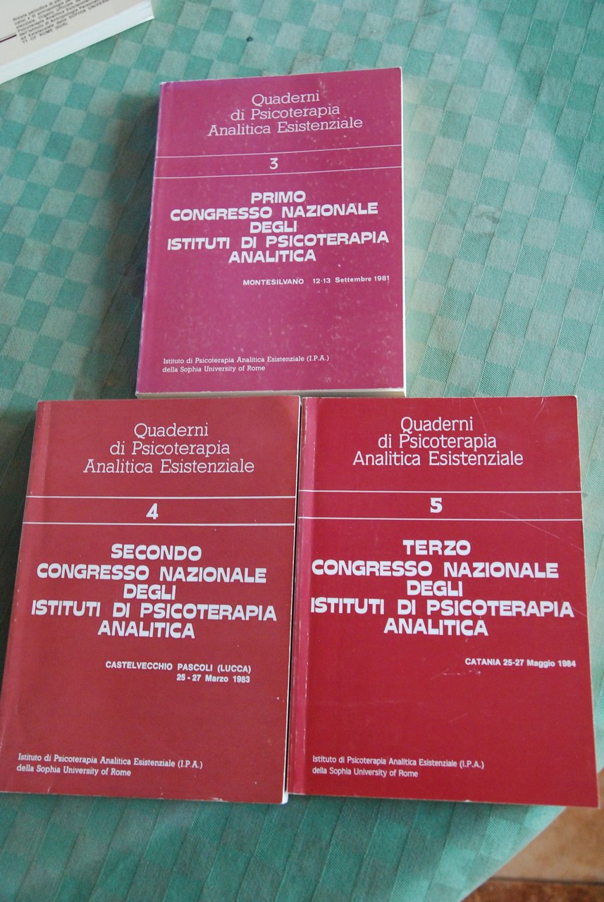 primo secondo terzo congresso nazionale degli istituti di psicoterapia analitica