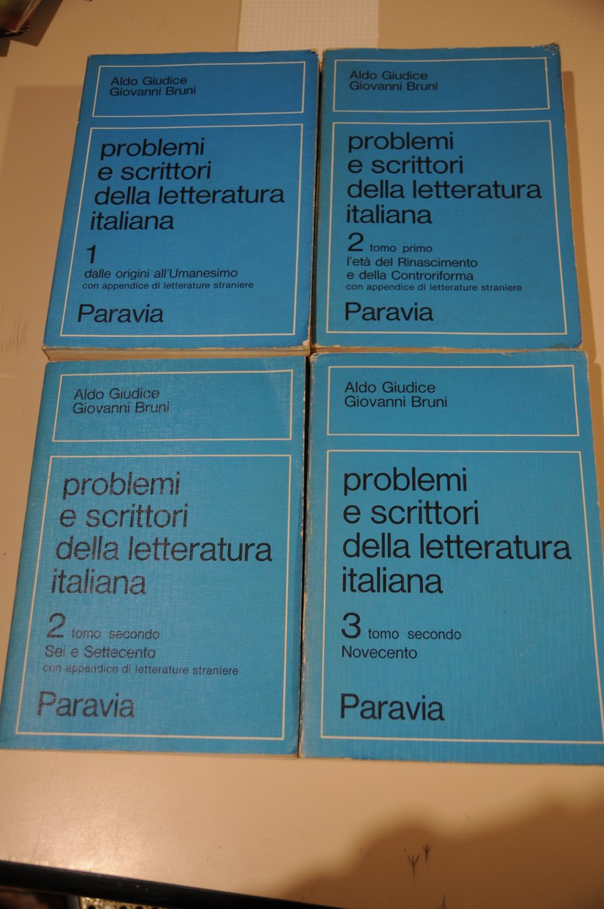 problemi e scrittori della letteratura italiana 1, 2.1, 2.2, 3
