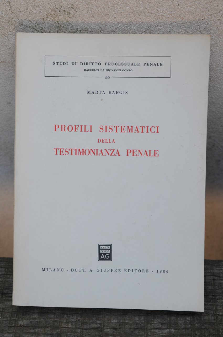 profili sistematici della testimonianza penale NUOVISSIMO