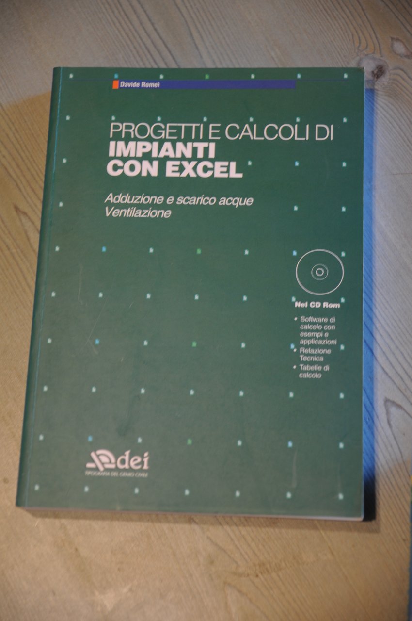 progetti e calcoli di impianti con excel NUOVISSIMO con cd …