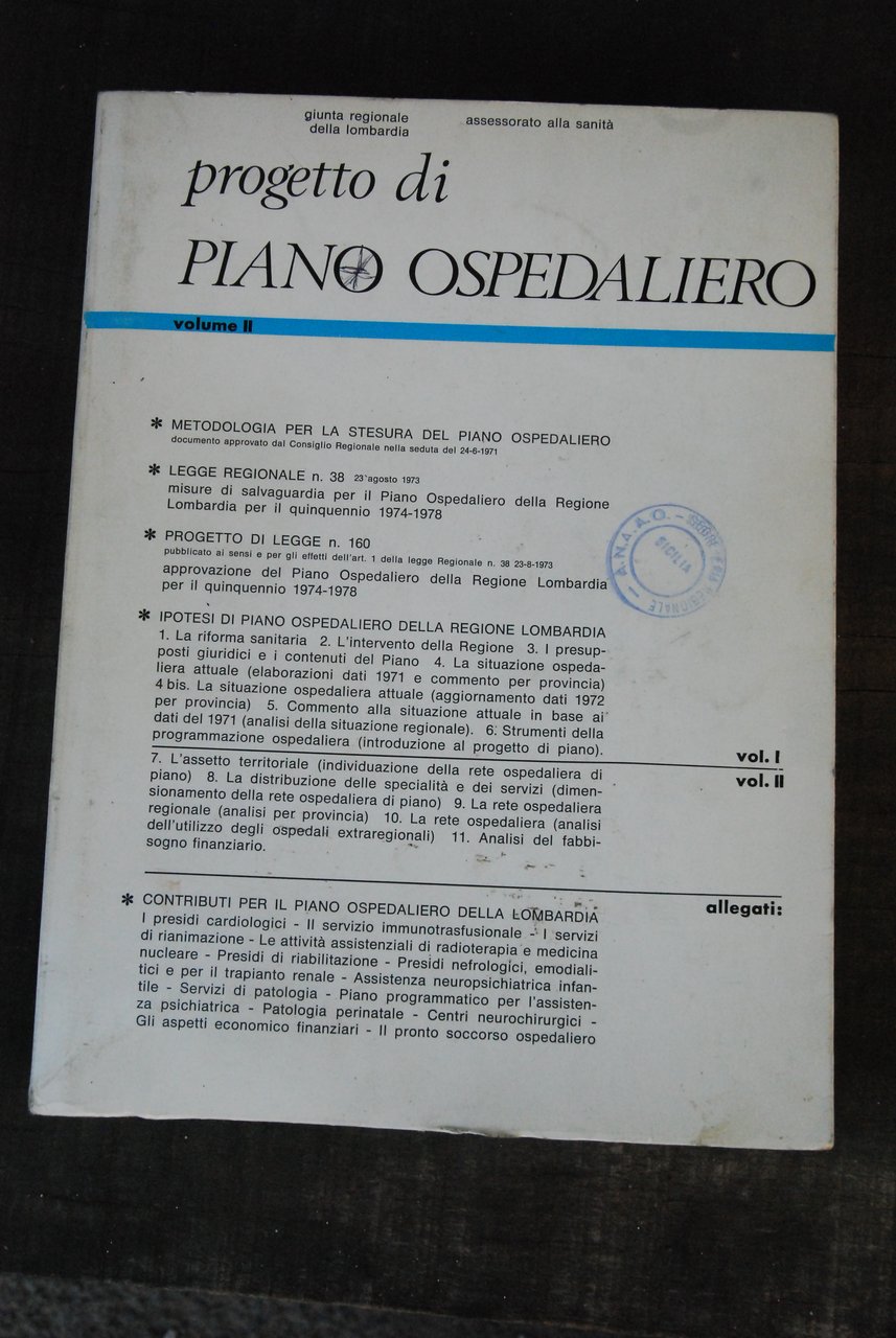 progetto di piano ospedaliero vol. 2 II NUOVO | Immagine principale