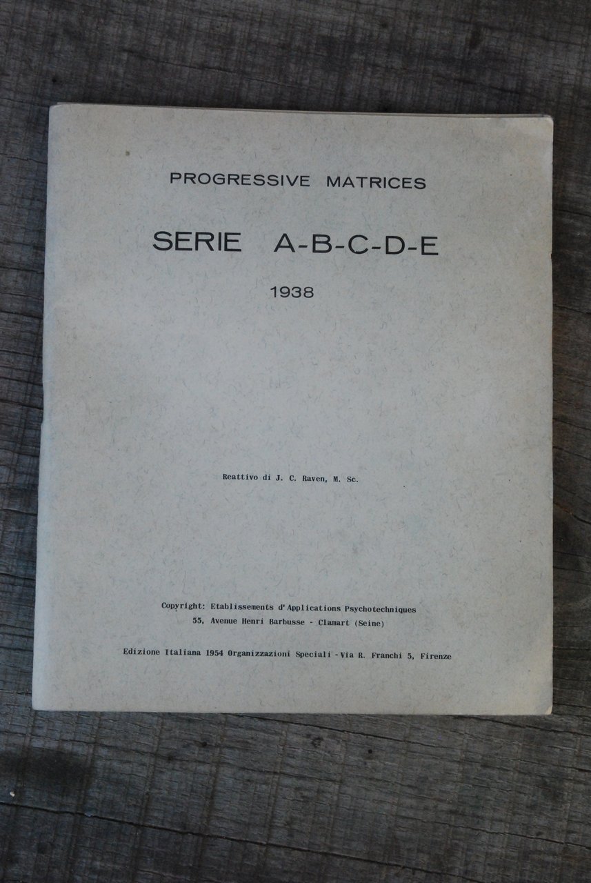 progressive matrices serie a-b-c-d-e