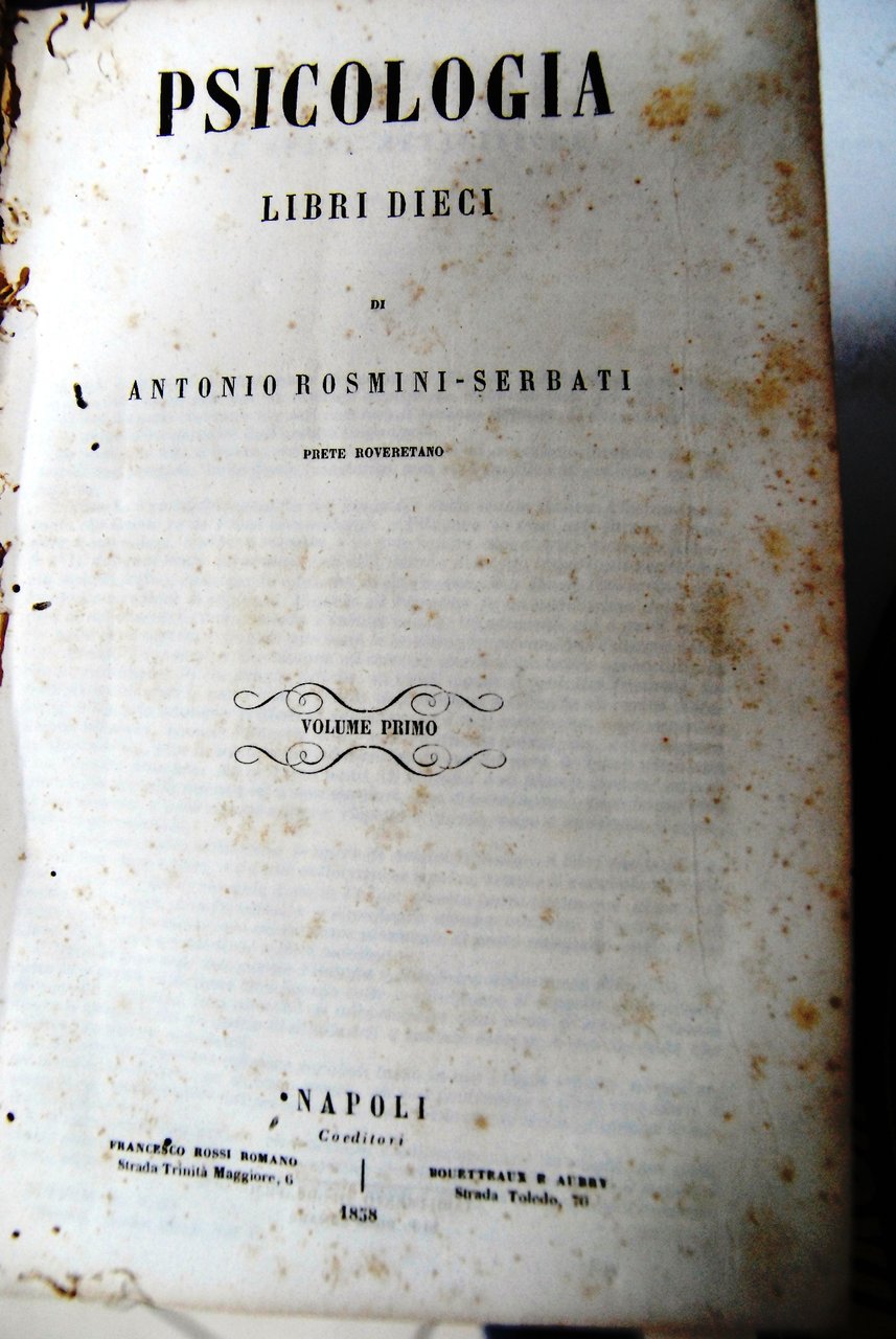 Psicologia libri dieci con tavole (vol. 1 e 2 in …