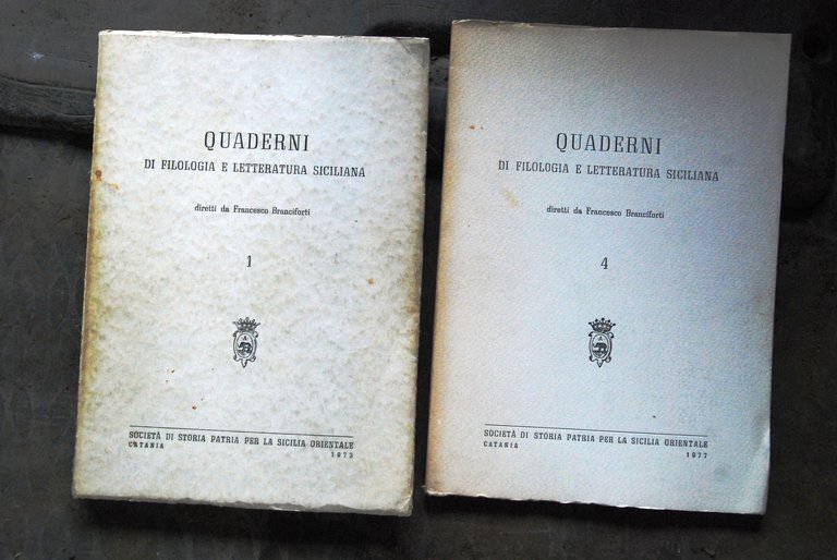 quaderni di filologia e letteratura siciliana n. 1, 4 e 5 (tre numeri) - società di storia patria per la sicilia orientale