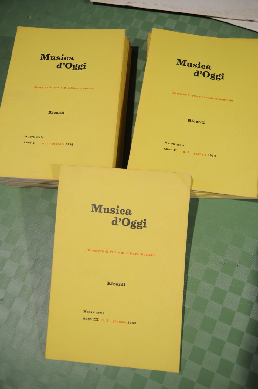 rassegna di vita e cultura musicale annate 1958 e 1959