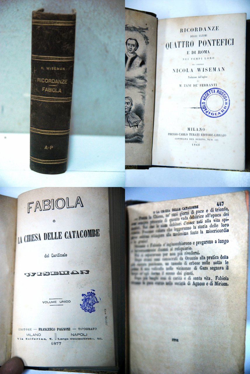 ricordanze degli ultimi quattro pontefici e di roma (1869) e …