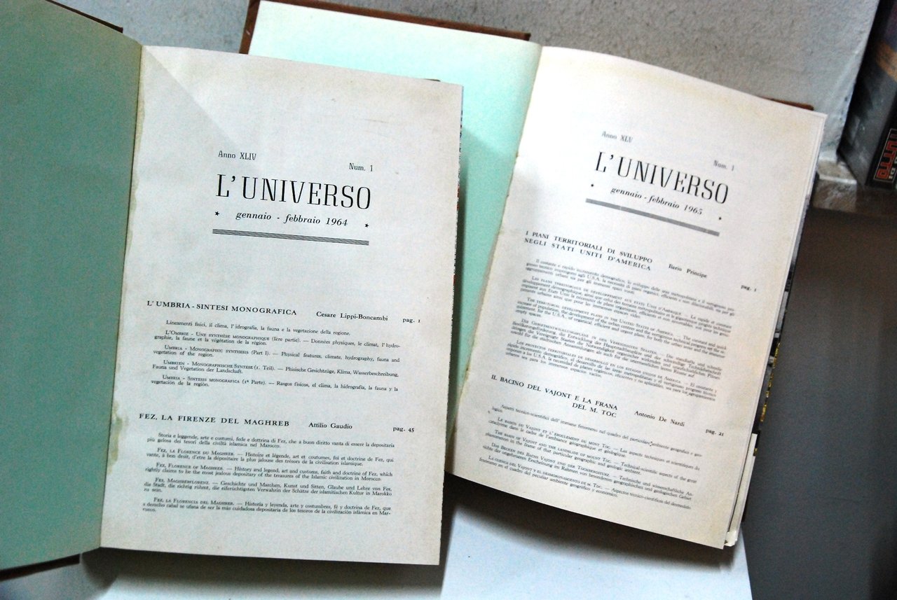 rivista l'universo anni XLIV e XLV 1964 e 1965