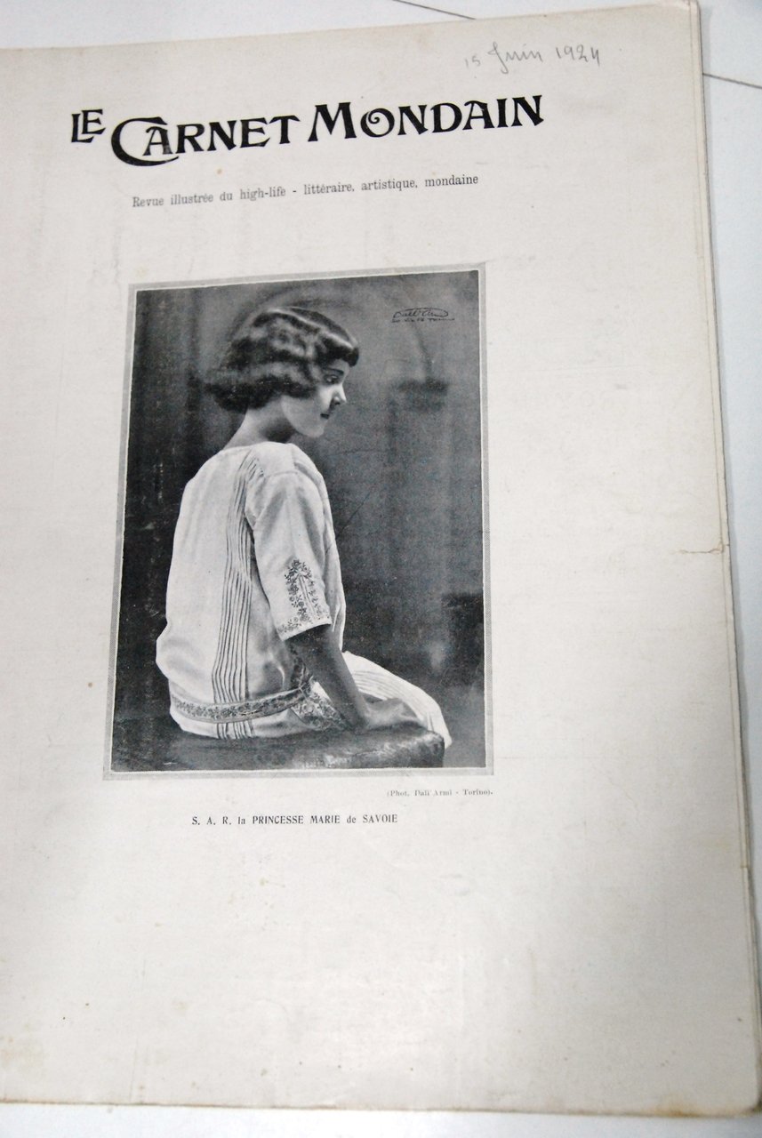 s.a.r. la princesse marie de savoie 535 giugno 1924