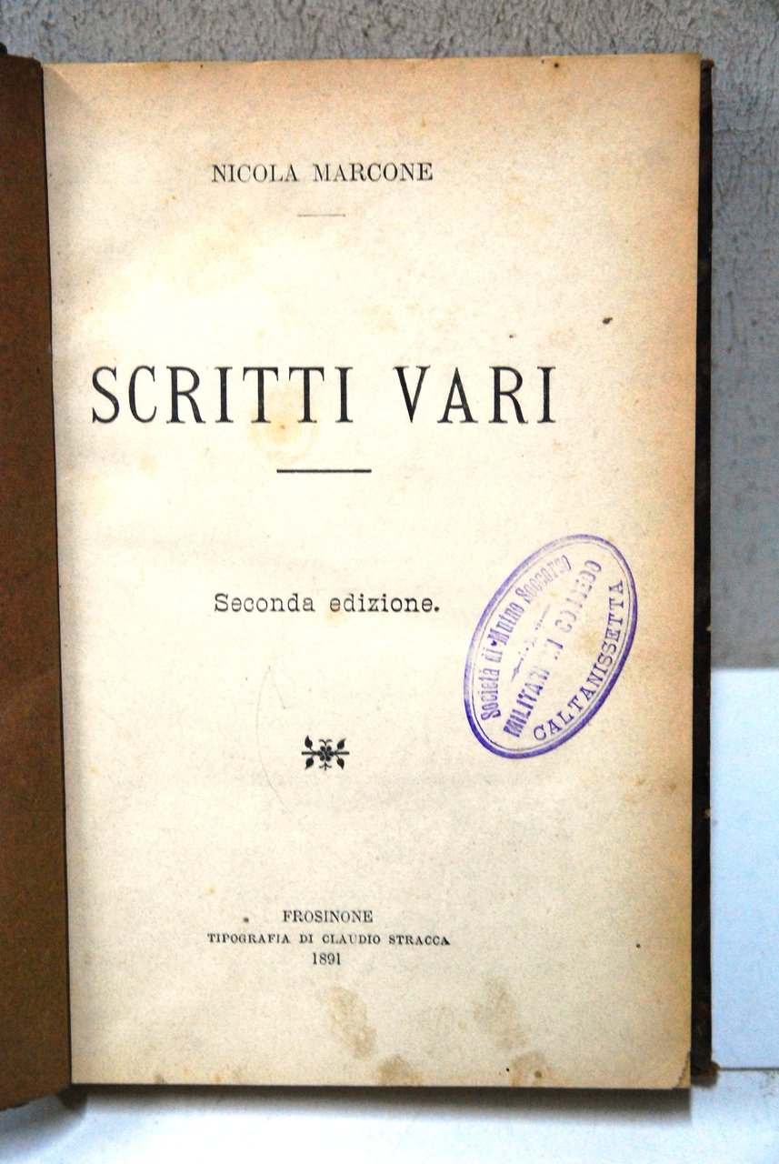 scritti vari seconda edizione