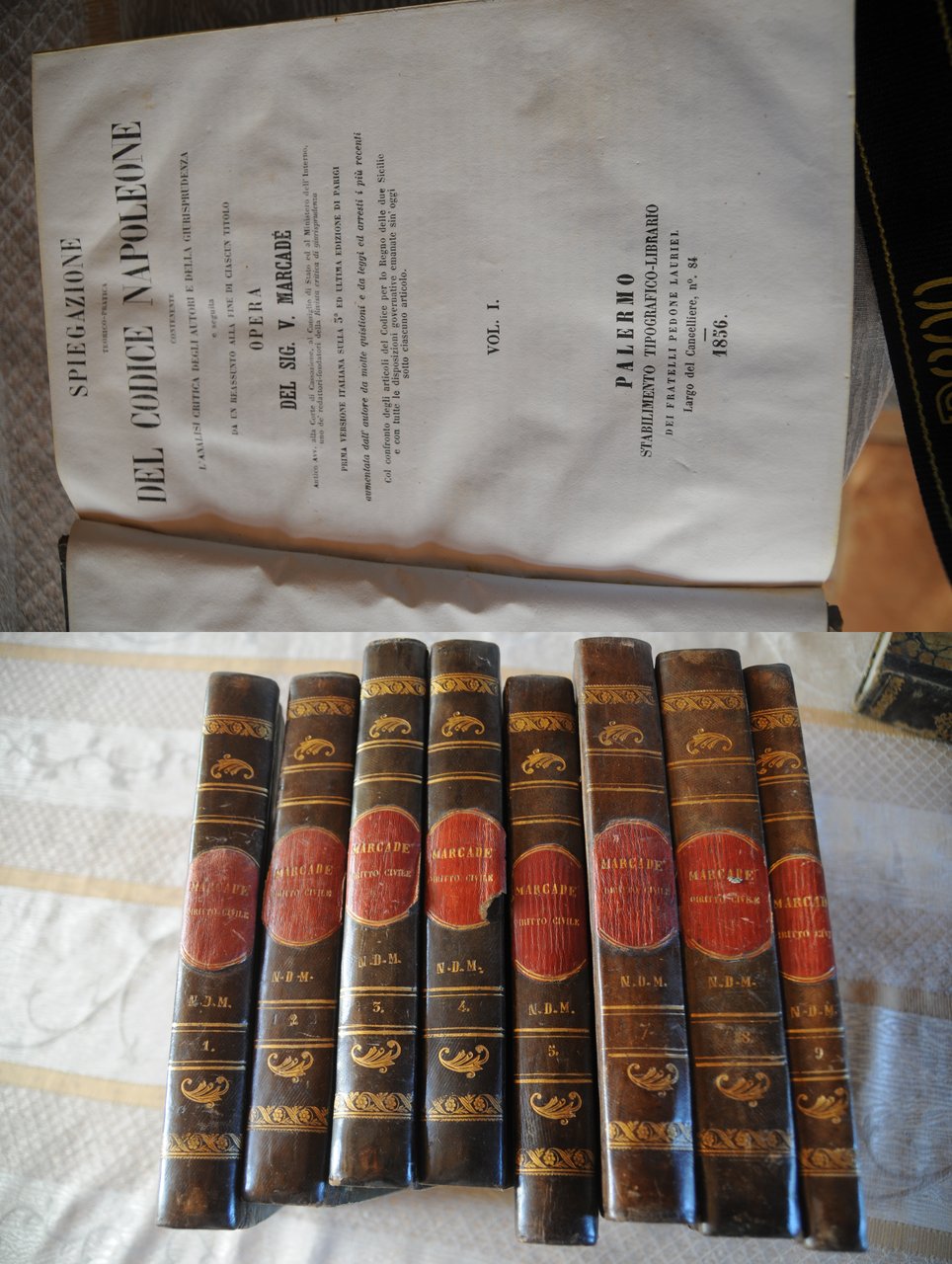 spiegazione del codice napoleone voll. 1,2,3,4,5,7,8,9 prima versione ital.