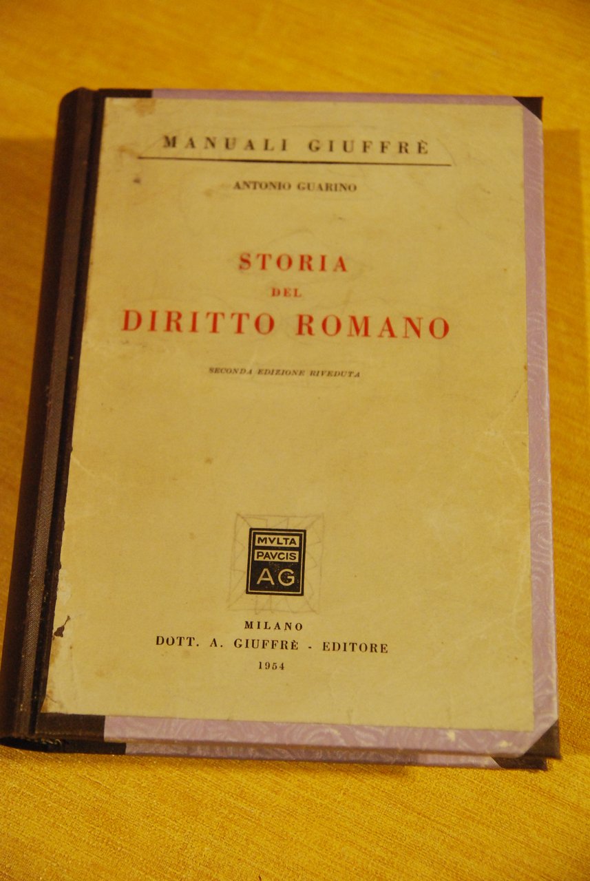 storia del diritto romano copertina rigida