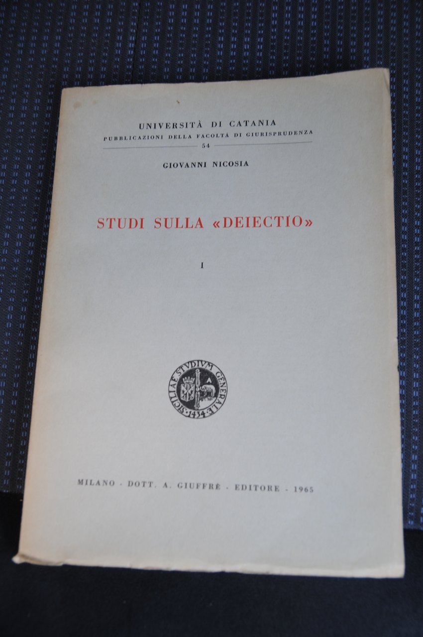 studi sulla deiectio NUOVISSIMO autografato dall'autore con dedica
