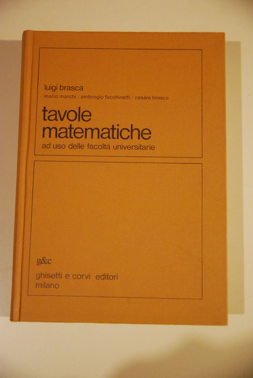 tavole matematiche ad uso delle facoltà universitarie NUOVO