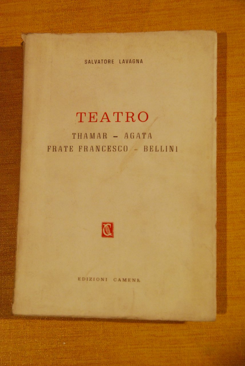 teatro thamar agata frate francesco bellini autografato dall'autore con dedica