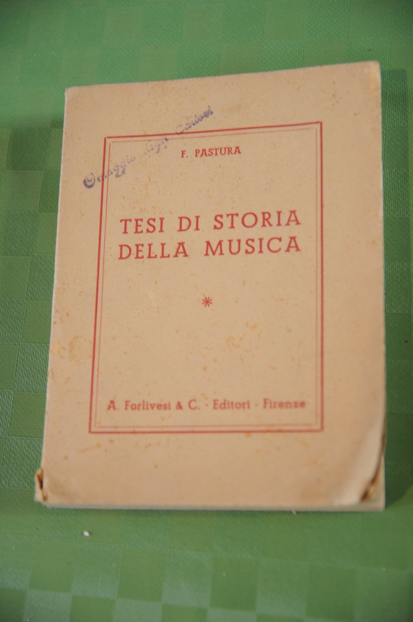 tesi di storia della musica 1 ed.