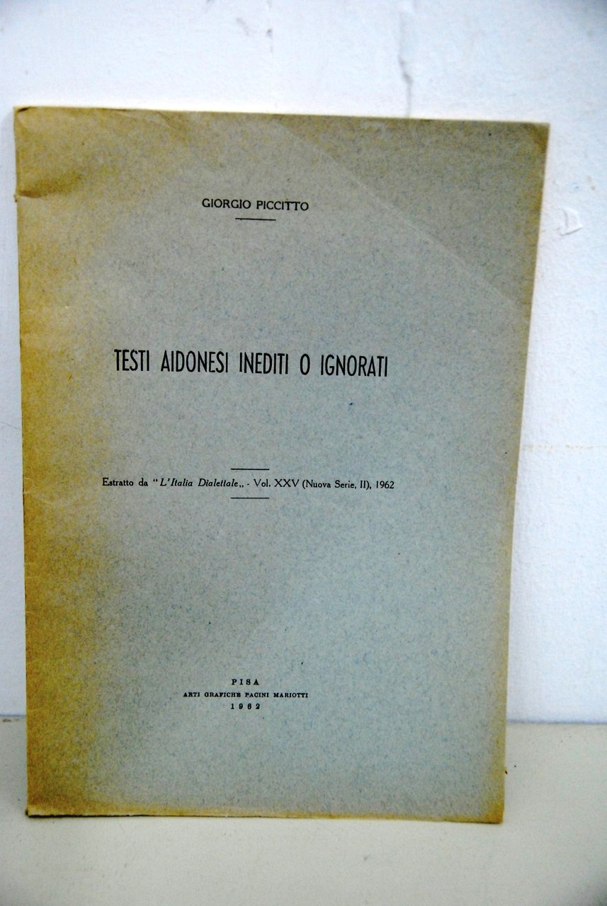 testi aidonesi inediti o ignorati