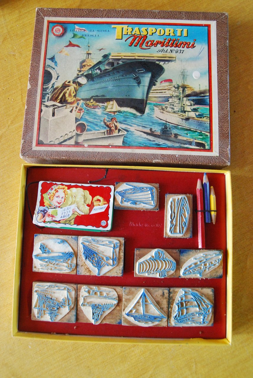trasporti marittimi art. 937 timbri e confezione gioco vintage NUOVI