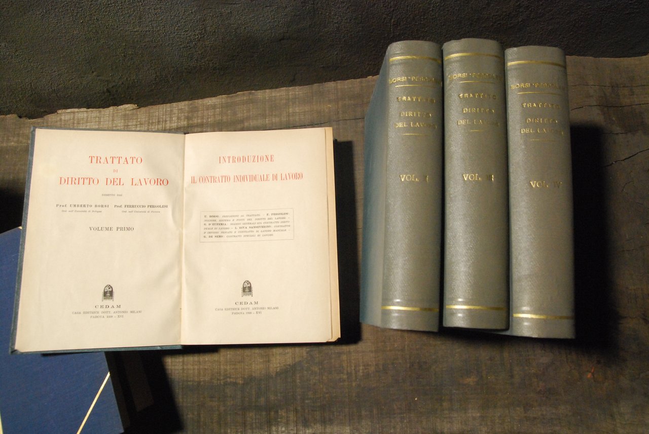 trattato di diritto del lavoro 4 voll. opera cpl.