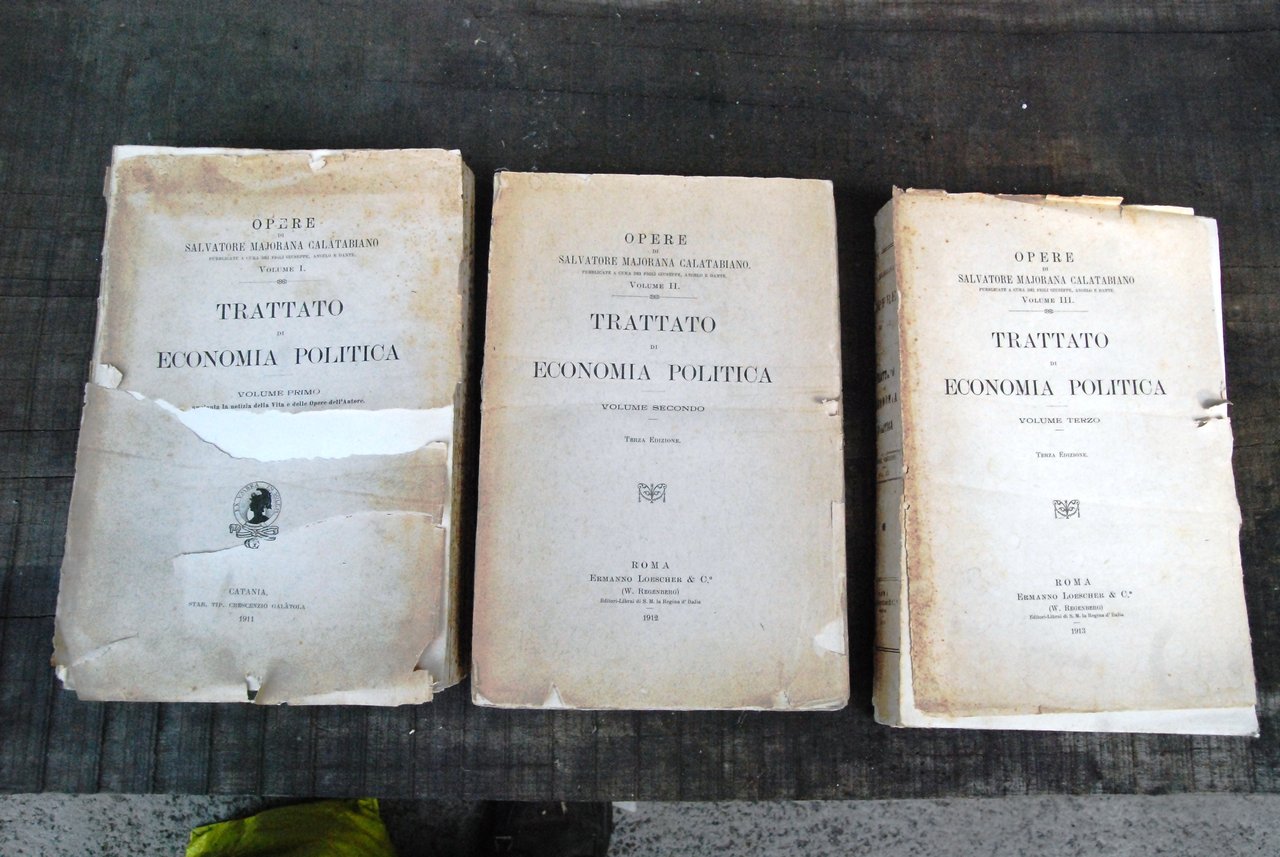 trattato di economia politica 3 voll. cpl. come da foto …