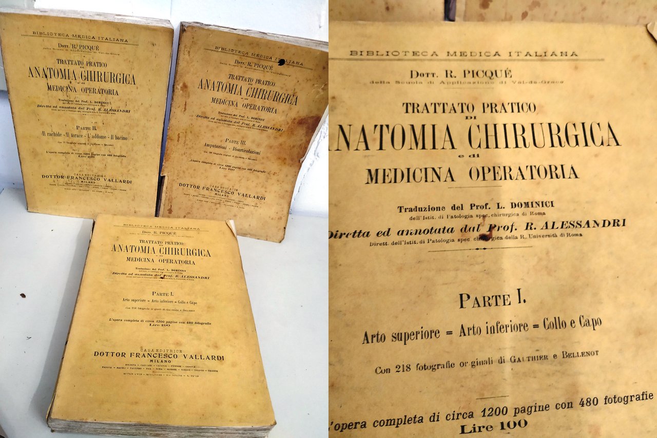 trattato pratico di anatomia chirurgica 3 voll. opera cpl. come …