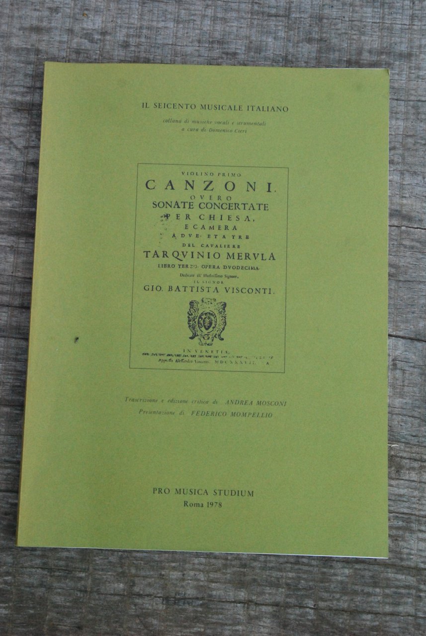 violino primo CANZONI OVERO SONATE CONCERTATE per chiesa e camera …