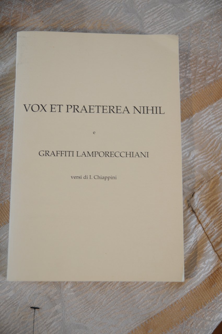 vox et praeterea nihil graffiti lamporecchiani NUOVISSIMO | Immagine principale