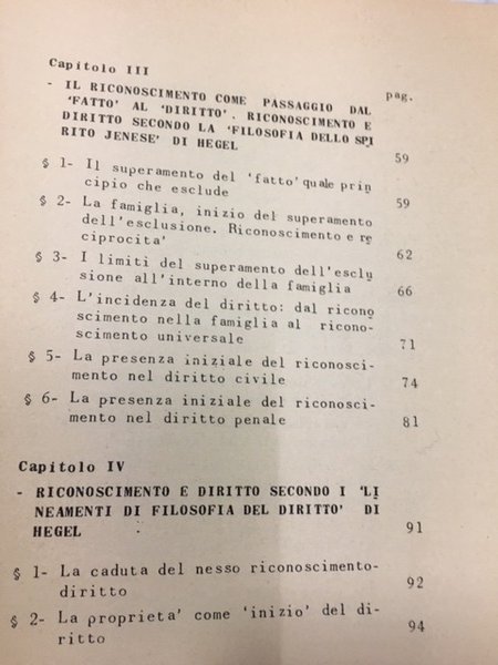 Il riconoscimento come relazione giuridica fondamentale