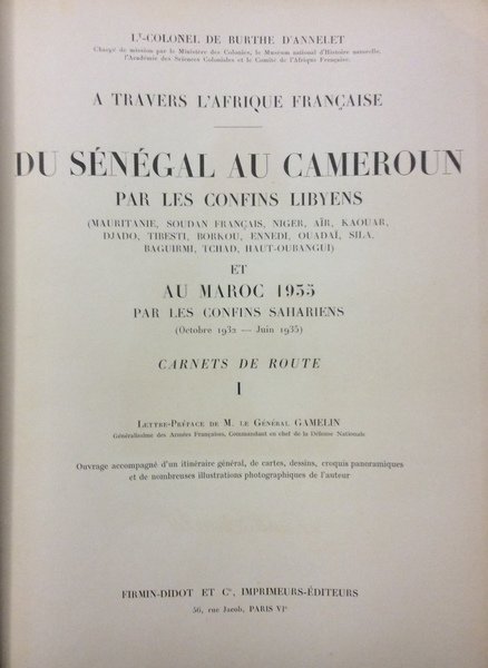 A TRAVERS L'AFRIQUE FRANCAISE: DU SENEGAL AU CAMEROUN PAR LES …