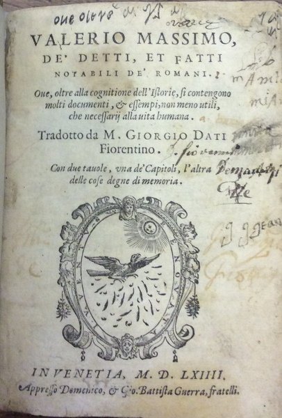 DE' DETTI, ET FATTI NOTABILI DE' ROMANI. - Ove, oltre …