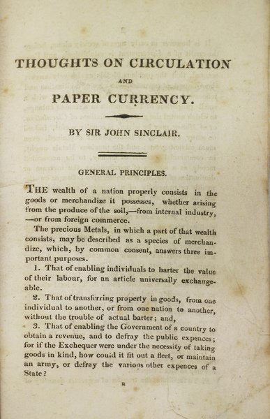 THOUGHTS ON CIRCULATION AND PAPER CURRENCY.